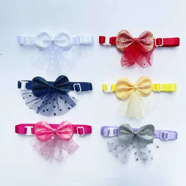 50/100PCS Dog Hair Bows 2022 NEW Flash Skirt Trim Dog Bow Tie Grooming Pet Accessories Free Shipping Items Pet Shop - Image 5